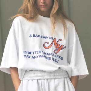 Zara "A Bad Day in NY" Graphic T Shirt